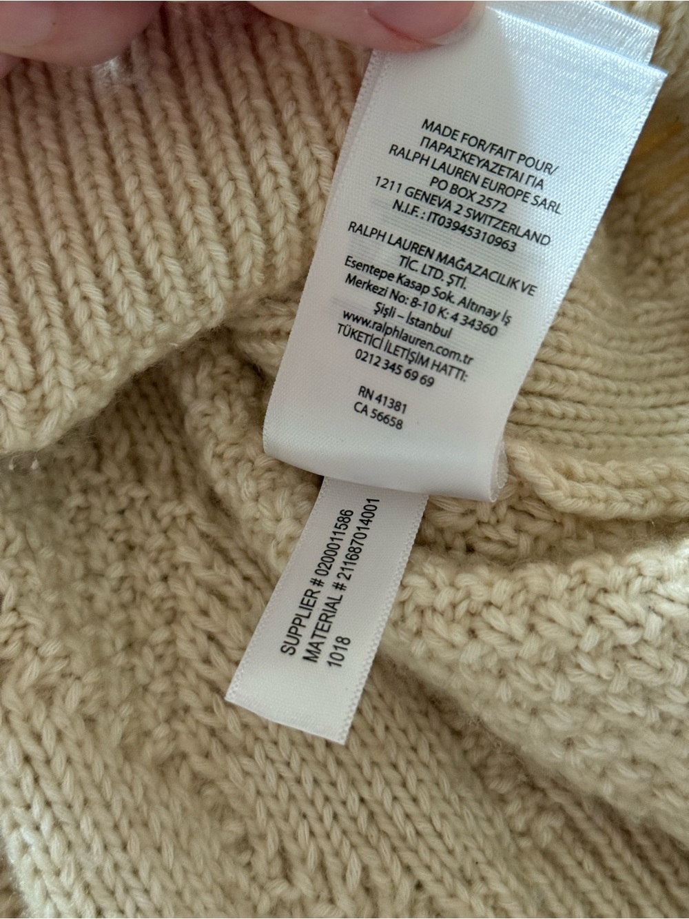 Polo Ralph Lauren Cream Ivory Cable Knit Crewneck Sweater XL - Picture 10 of 12
